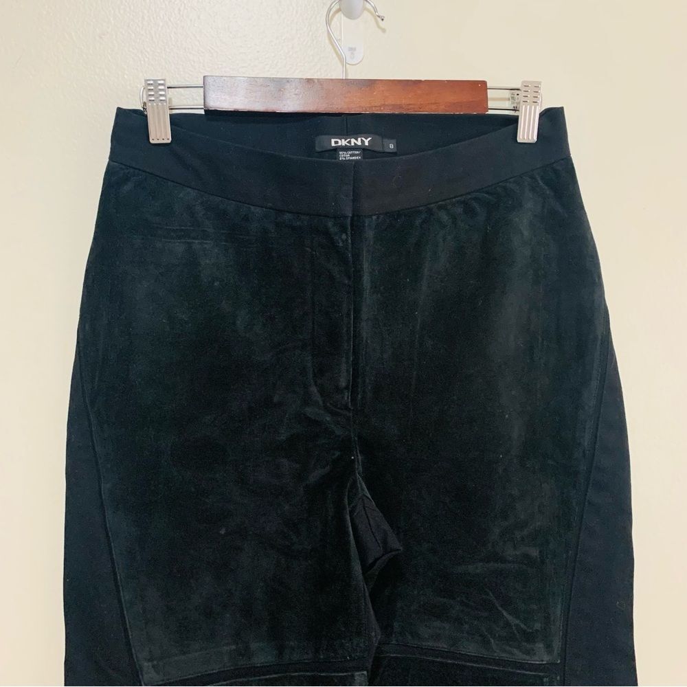 DKNY Women's Black Cotton and Suede pants size 8 - Picture 3 of 8